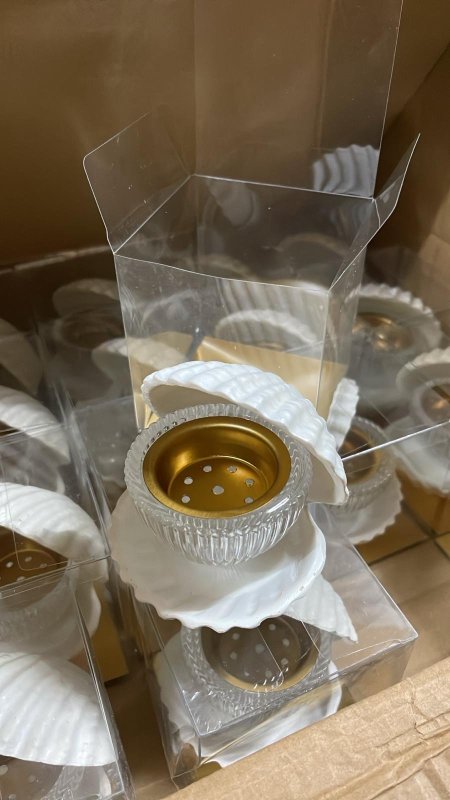 مبخرة محارة حجر وزجاج