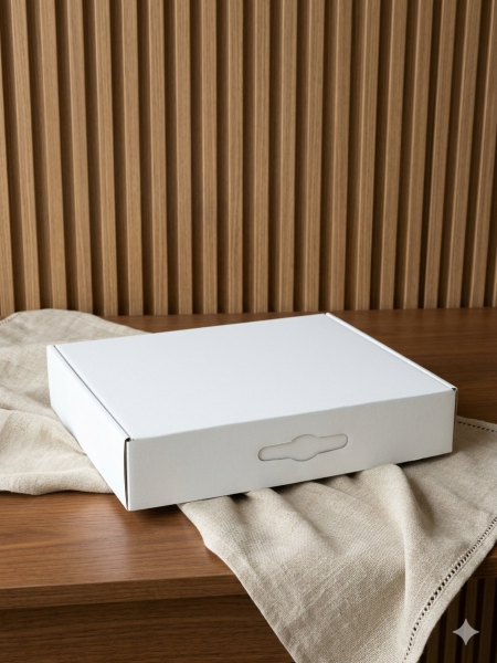 صندوق كرتون ابيض سادى مقاس (39*28*7)