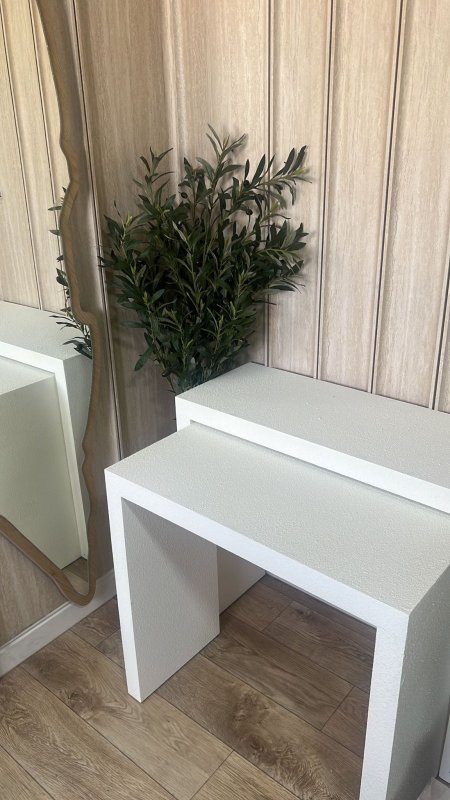 طقم طاولة ٢ حبة خشب مبزر مميز