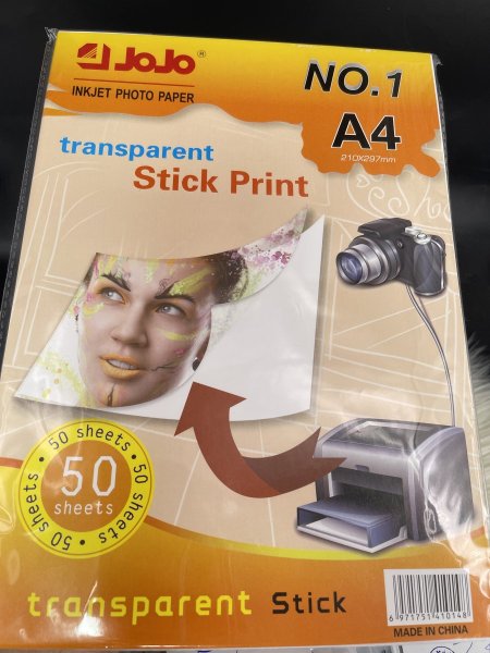 ورق طباعة شفاف