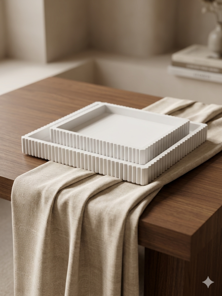 طقم صواني خشب ثقيل