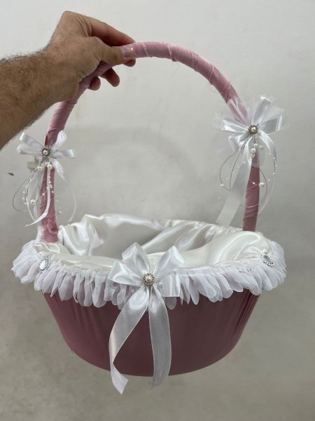 سلة مزينة لون نود للاعراس