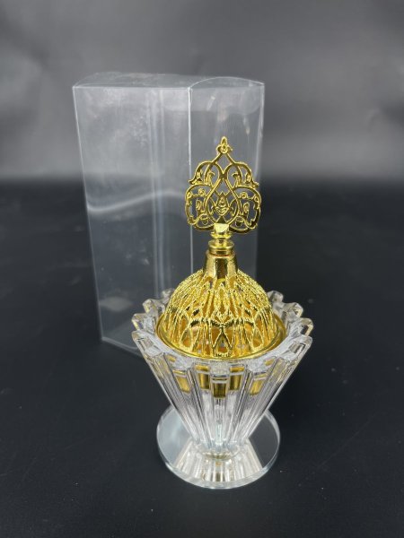مبخرة كرستال مع غطاء نحاسي مميز