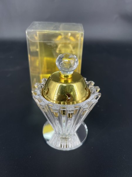 مبخرة كرستال مع غطاء نحاسي مميز